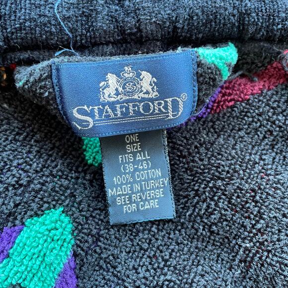 🔥Vintage STAFFORD 100% Cotton Aztec Tribal Southeastern Bathrobe Mens One Size - Picture 12 of 16